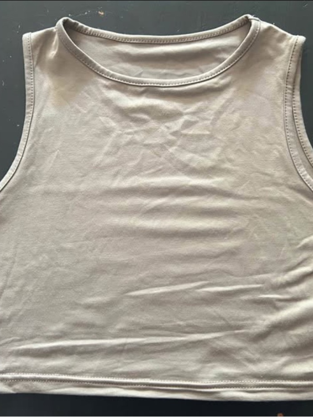 SHEIN Sleeveless Crop Tank Top - Beige